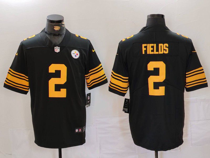 Men Pittsburgh Steelers #2 Fields Black 2024 Nike Limited NFL Jersey style 2->women mlb jersey->Women Jersey